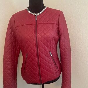 Neiman Marcus Leather Red Jacket preowned Size M